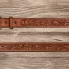 Texas Saddlery | Saddle Tan Floral Belt