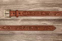 Texas Saddlery | Saddle Tan Floral Belt