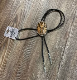 M&F Western | Oval Copper Basketweave Cross Bolo
