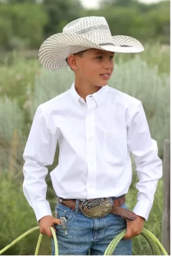 Cinch | Boys White LS Solid Shirt